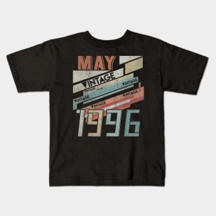 Born In MAY 1996 240th Years Old Retro Vintage Birthday Kids T-Shirt